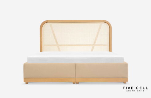 rattanowe łóżko z pojemnikiem na pościel